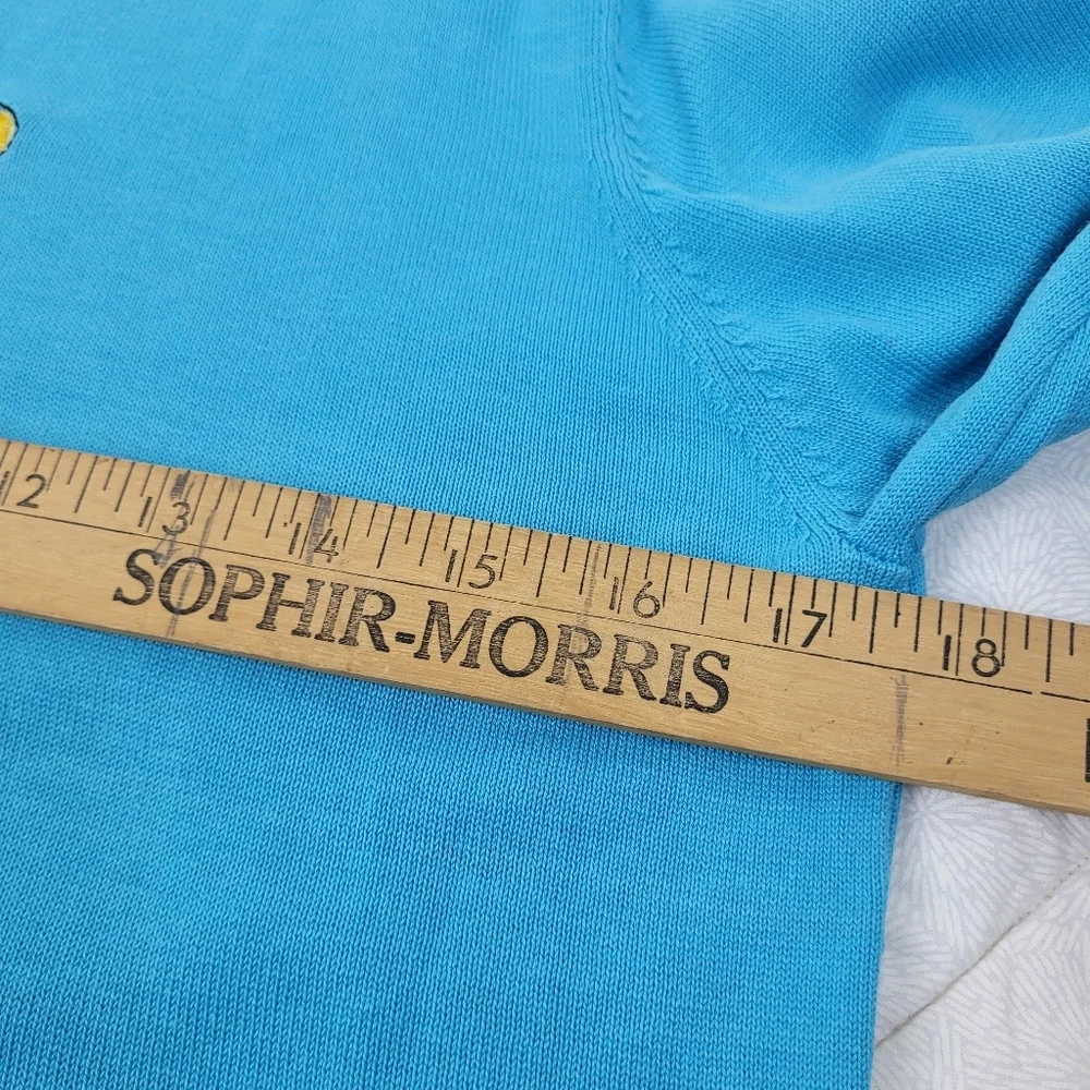 Bobby Phan silk teal lightweight long sleeve sweater martinis festive party XL - Picture 7 of 10